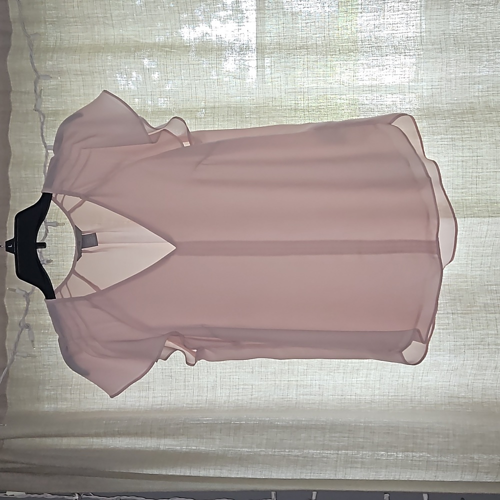 V-neck Blouse with Flutter Sleeves